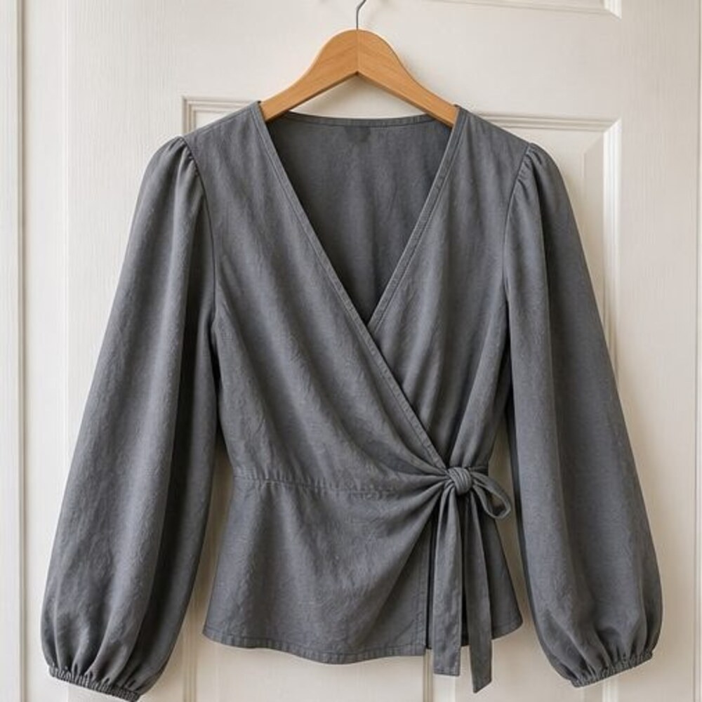 Gray Ruffle Blouse